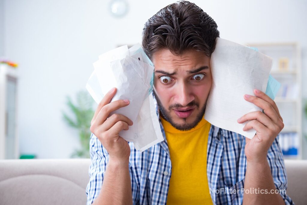 Man Shocked with Bills