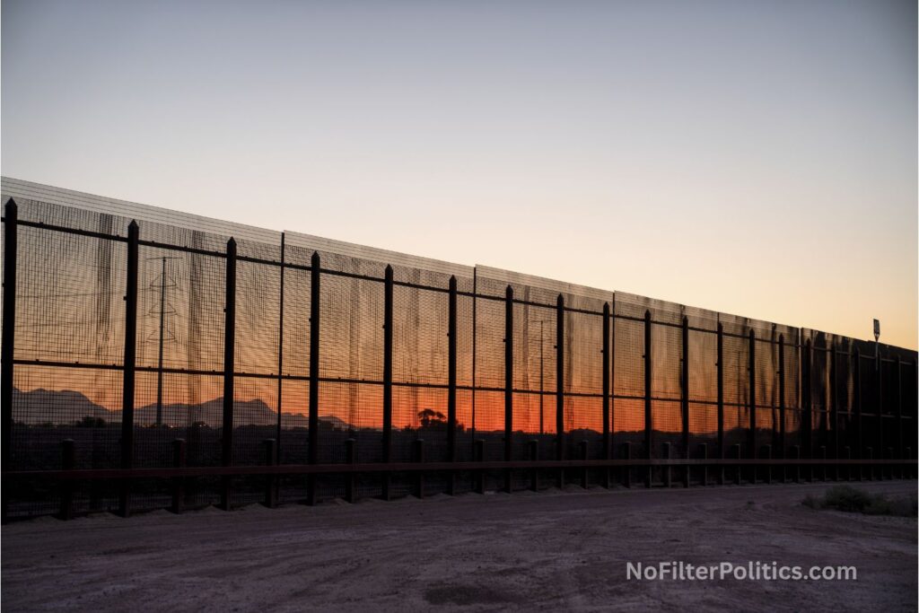 The International Border Wall Near Socorro, Texas and Ciudad Juarez, Mexico